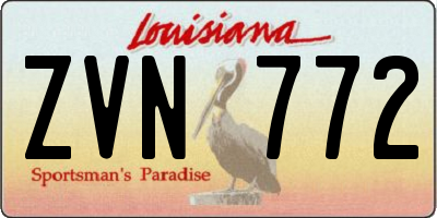 LA license plate ZVN772