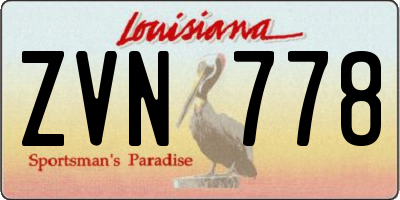 LA license plate ZVN778