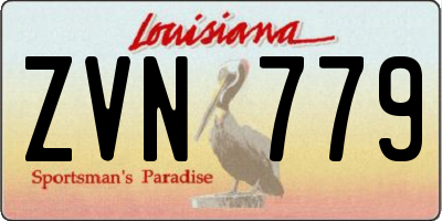 LA license plate ZVN779