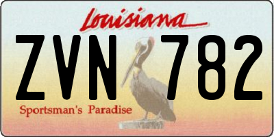 LA license plate ZVN782