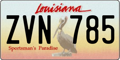 LA license plate ZVN785