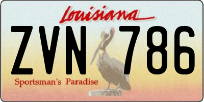 LA license plate ZVN786