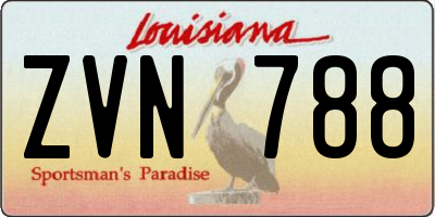 LA license plate ZVN788