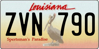 LA license plate ZVN790