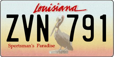 LA license plate ZVN791