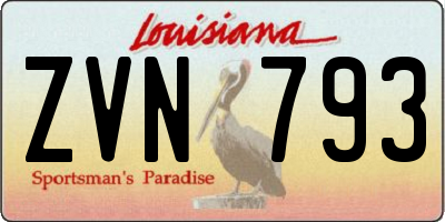 LA license plate ZVN793