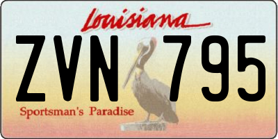 LA license plate ZVN795