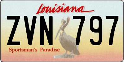 LA license plate ZVN797