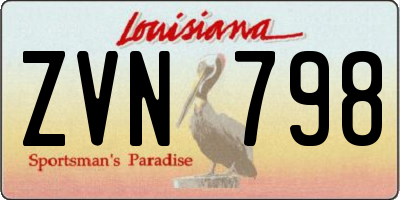 LA license plate ZVN798