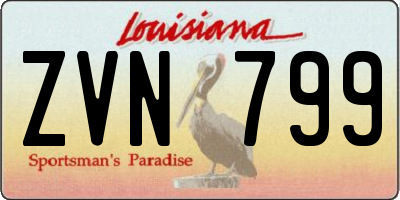 LA license plate ZVN799