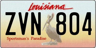 LA license plate ZVN804