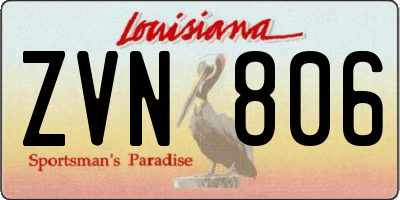 LA license plate ZVN806