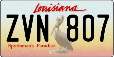 LA license plate ZVN807