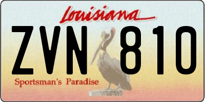 LA license plate ZVN810