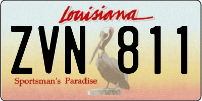 LA license plate ZVN811