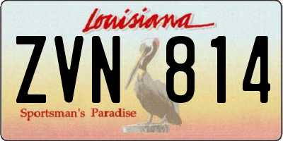 LA license plate ZVN814
