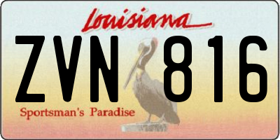 LA license plate ZVN816