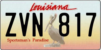 LA license plate ZVN817