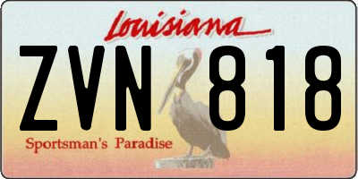 LA license plate ZVN818