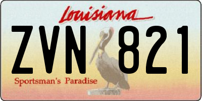LA license plate ZVN821