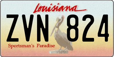 LA license plate ZVN824