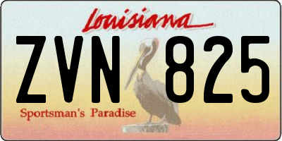 LA license plate ZVN825