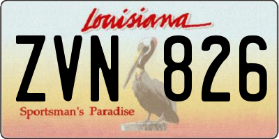 LA license plate ZVN826