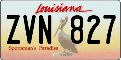 LA license plate ZVN827