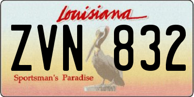 LA license plate ZVN832