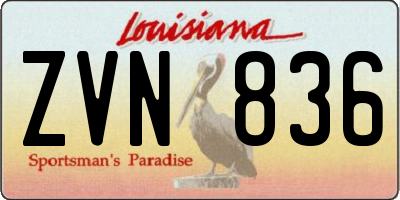 LA license plate ZVN836