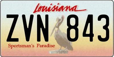 LA license plate ZVN843