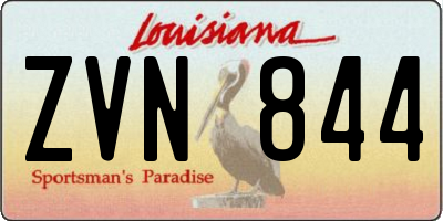 LA license plate ZVN844