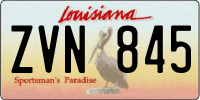 LA license plate ZVN845