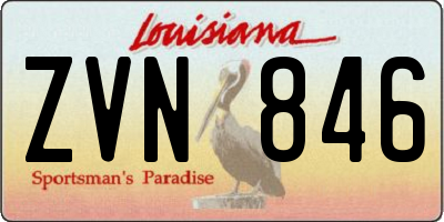 LA license plate ZVN846