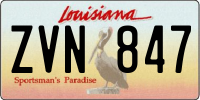 LA license plate ZVN847