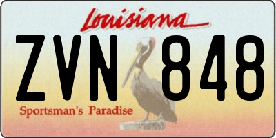 LA license plate ZVN848