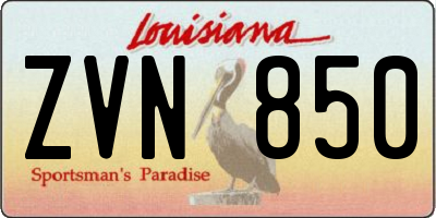 LA license plate ZVN850