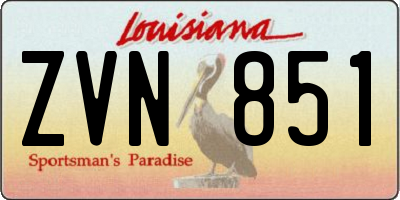 LA license plate ZVN851