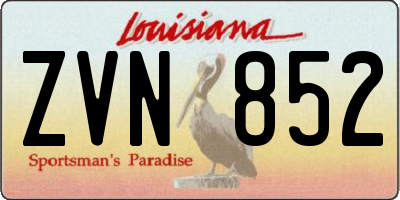 LA license plate ZVN852