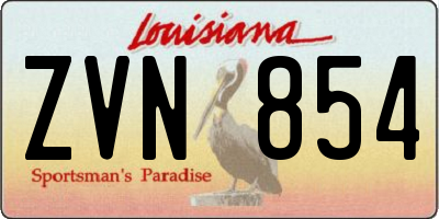 LA license plate ZVN854