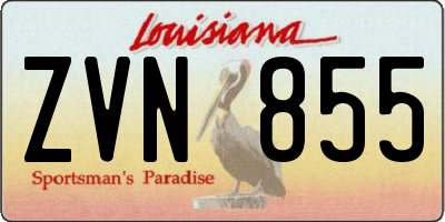 LA license plate ZVN855