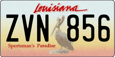 LA license plate ZVN856