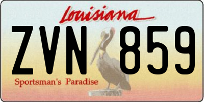 LA license plate ZVN859
