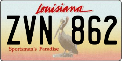 LA license plate ZVN862