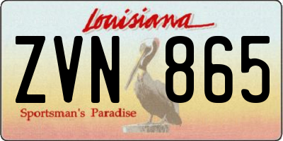 LA license plate ZVN865