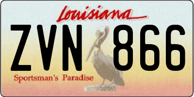 LA license plate ZVN866