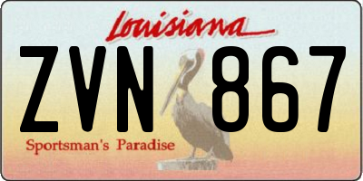 LA license plate ZVN867