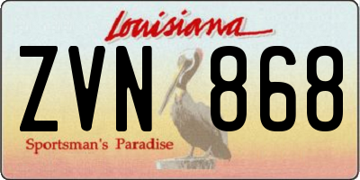 LA license plate ZVN868