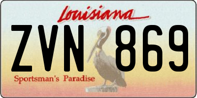 LA license plate ZVN869