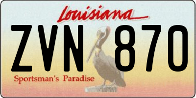 LA license plate ZVN870